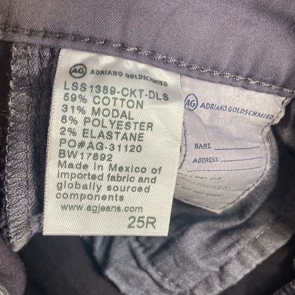 AG The Legging Ankle Super Skinny Wet Look Jeans 25R - Picture 7 of 13